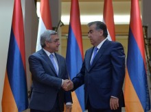 PRESIDENT SERZH SARGSYAN MEETS WITH TAJIKSTAN’S PRESIDENT EMOMALI RAHMON IN DUSHANBE