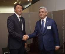 PRESIDENT SERZH SARGSYAN MEETS WITH ITALIAN AND SWEDISH PRIME MINISTERS IN NEW YORK