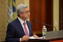 PRESIDENT SERZH SARGSYAN MAKES ADDRESS DURING RECEPTION AT U.S. CONGRESS