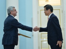 THE NEWLY APPOINTED AMBASSADOR OF KOREA PRESENTED HIS CREDENTIALS TO THE PRESIDENT