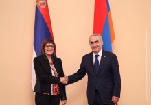 Galust Sahakyan Receives the Speaker of the National Assembly of Serbia