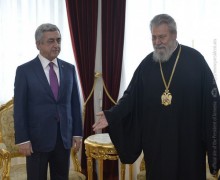 PRESIDENT MET WITH THE ARCHBISHOP OF CYPRUS AND REPRESENTATIVES OF THE ARMENIAN COMMUNITY OF CYPRUS