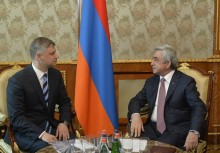 PRESIDENT SARGSYAN RECEIVED THE CHAIRMAN OF THE RUSSIAN RAILWAYS COMPANY OLEG BELOZYOROV