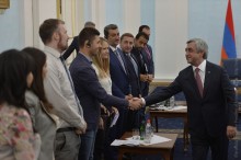 PRESIDENT SERZH SARGSYAN HOSTED THE MEMBERS OF THE COUNCIL OF THE EUROPEAN YOUTH FORUM