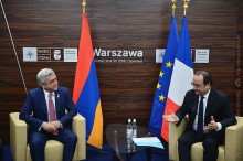 PRESIDENT SERZH SARGSYAN IN WARSAW MET WITH THE PRESIDENT OF FRANCE FRANÇOIS HOLLANDE