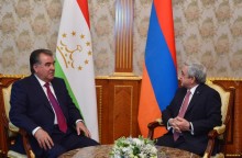 PRESIDENT SERZH SARGSYAN MET WITH THE PRESIDENT OF TAJIKISTAN EMOMALI RAHMON