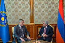 PRESIDENT RECEIVED THE CSTO SECRETARY GENERAL NIKOLAY BORDZYUZHA