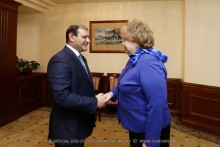 Mayor Taron Margaryan meets with Saint Petersburg Vice-Governor Olga Kazanskaya