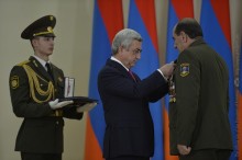 AN OFFICIAL AWARD CEREMONY TOOK PLACE AT THE PRESIDENTIAL PALACE ON THE OCCASION OF THE 25TH ANNIVERSARY OF THE CREATION OF THE RA ARMED FORCES