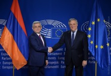 SERZH SARGSYAN MET WITH THE PRESIDENT OF THE EUROPEAN PARLIAMENT ANTONIO TAJANI