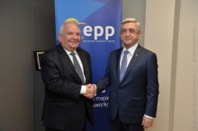 PRESIDENT SERZH SARGSYAN MET WITH THE PRESIDENT OF THE EPP JOSEPH DAUL