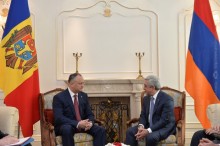 PRESIDENT SERZH SARGSYAN MET WITH THE PRESIDENT OF MOLDOVA IGOR DODON