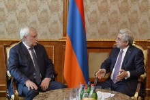 PRESIDENT SERZH SARGSYAN RECEIVED GOVERNOR OF SAINT PETERSBURG GEORGI POLTAVCHENKO