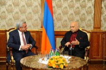 PRESIDENT SERZH SARGSYAN RECEIVES FAMOUS COMPOSER GIYA KANCHELI