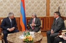 Սերժ Սարգսյանն ընդունել է ՌԴ ներքին գործերի նախարար Վլադիմիր Կոլոկոլցեվի գլխավորած պատվիրակությանը