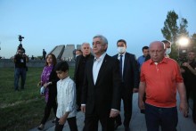   In Tsitsernakaberd Serzh Sargsyan paid a tribute to the memory of the victims of the Armenian Genocide