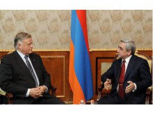 Serzh Sargsyan received Vladimir Yakunin, Chairman of the Russian Railways Company