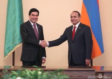 ՀՀ ԱԺ նախագահ Հովիկ Աբրահամյանը հանդիպեց Թուրքմենստանի նախագահ Գուրբանգուլի Բերդիմուհամեդովի հետ