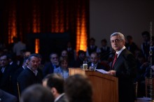 OFFICIAL DINNER WAS HELD IN HONOR OF PRESIDENT SERZH SARGSYAN HAVING ARRIVED IN ARGENTINA ON OFFICIAL VISIT