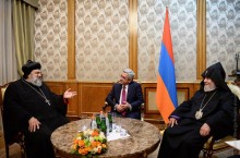 PRESIDENT HOSTS CATHOLICOS OF ALL ARMENIANS AND PATRIARCH OF SYRIAC ORTHODOX CHURCH TODAY