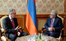 PRESIDENT RECEIVES FRENCH AMBASSADOR TO ARMENIA HENRY RENAULT