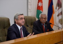 PRESIDENT SERZH SARGSYAN VISITS AMMAN MUNICIPALITY